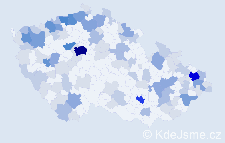 Jméno: 'Justin', počet výskytů 285 v celé ČR