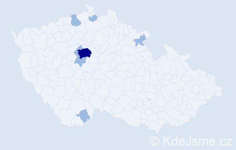 Jméno: 'Thu', počet výskytů 9 v celé ČR
