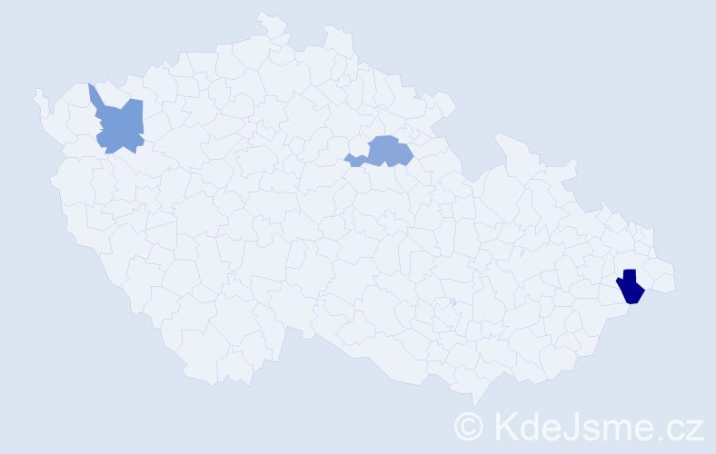 Jméno: 'Steva', počet výskytů 3 v celé ČR
