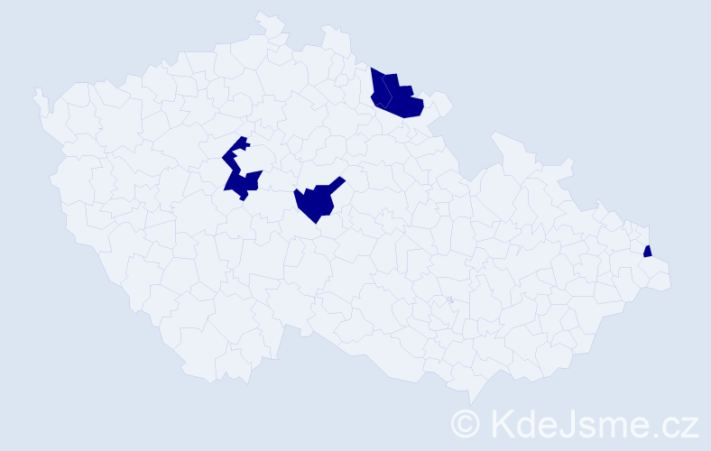 Jméno: 'Adam Jerzy', počet výskytů 5 v celé ČR