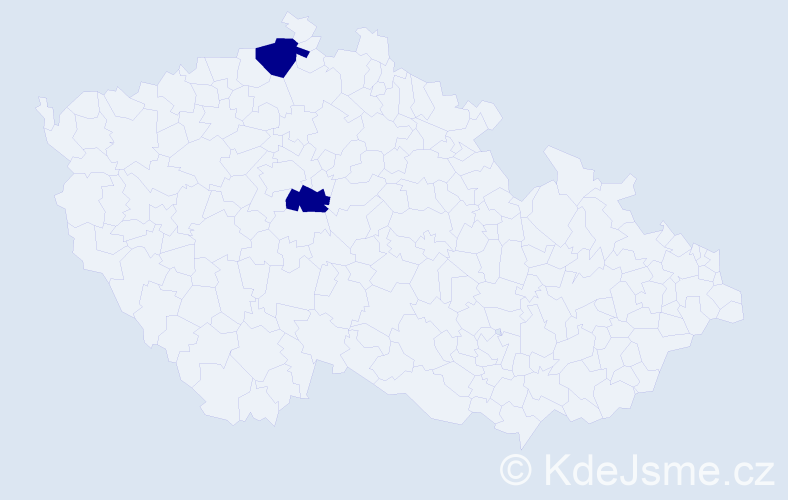 Jméno: 'Chloë', počet výskytů 2 v celé ČR