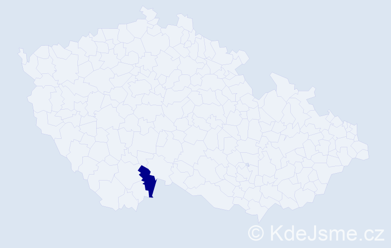 Jméno: 'Marie Ines', počet výskytů 1 v celé ČR