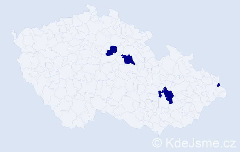 Jméno: 'Lilja', počet výskytů 4 v celé ČR