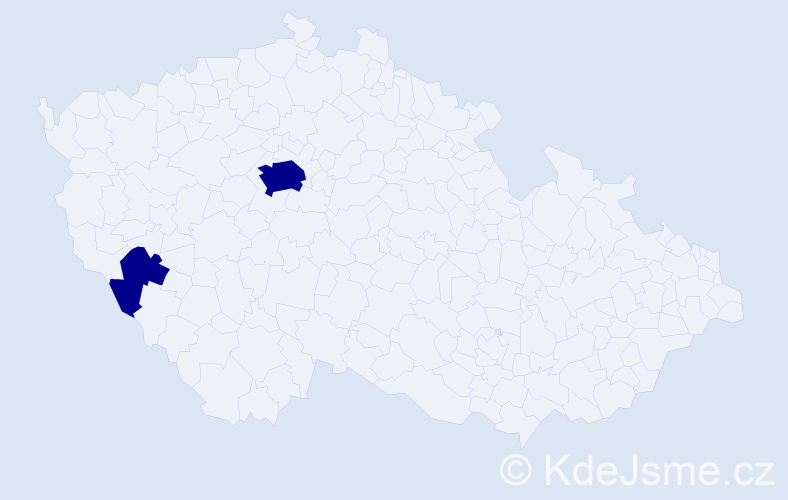 Jméno: 'Jeries', počet výskytů 2 v celé ČR