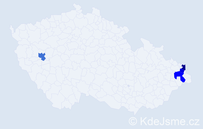 Jméno: 'Jacek Jan', počet výskytů 4 v celé ČR