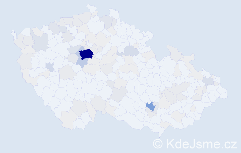 Jméno: 'Mark', počet výskytů 311 v celé ČR