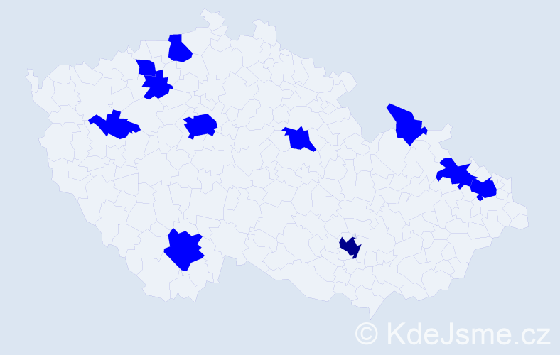Jméno: 'Svatuše', počet výskytů 12 v celé ČR