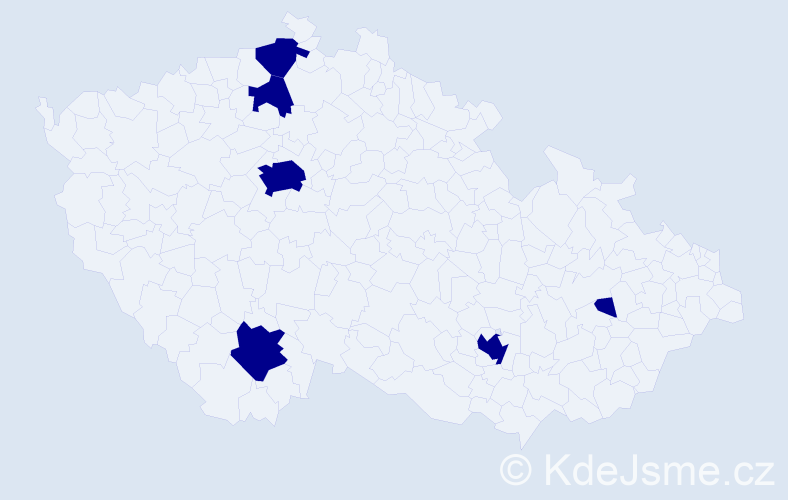 Jméno: 'Muharem', počet výskytů 6 v celé ČR