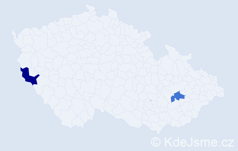 Jméno: 'Nina Mária', počet výskytů 2 v celé ČR