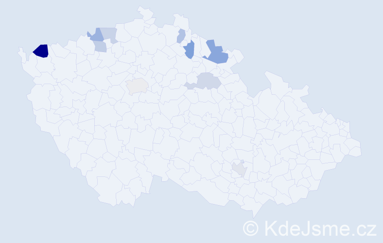 Jméno: 'Lesana', počet výskytů 12 v celé ČR