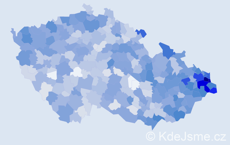 Jméno: 'Marián', počet výskytů 2543 v celé ČR