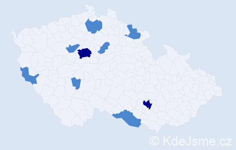 Jméno: 'Jim', počet výskytů 13 v celé ČR