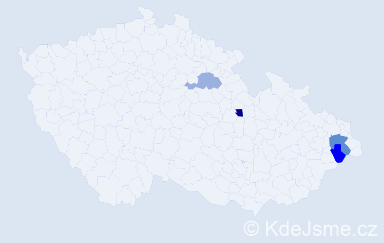 Jméno: 'Arkadiusz', počet výskytů 5 v celé ČR