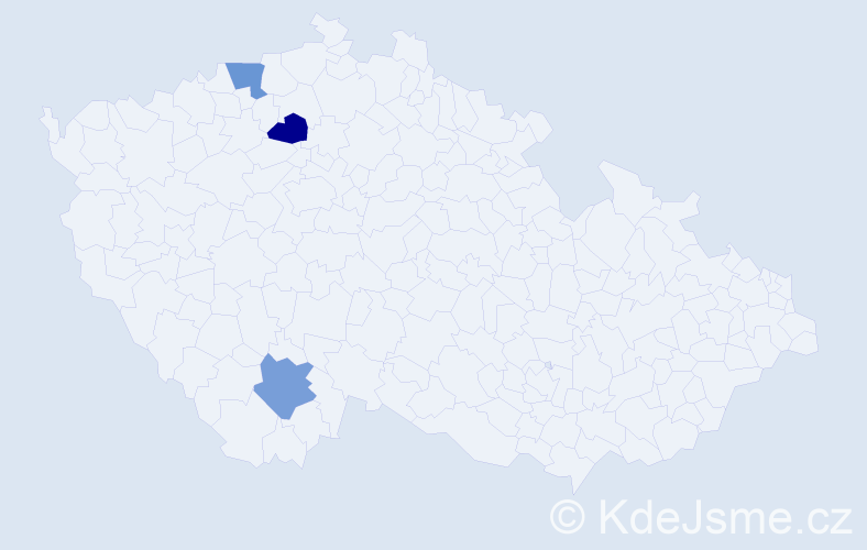 Jméno: 'Mia Ellen', počet výskytů 3 v celé ČR