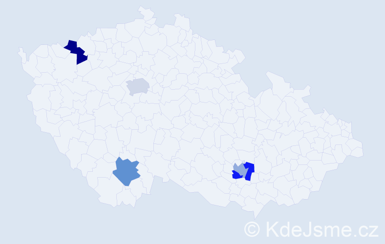 Jméno: &#039;Srdjan&#039;, počet výskytů 5 v celé ČR
