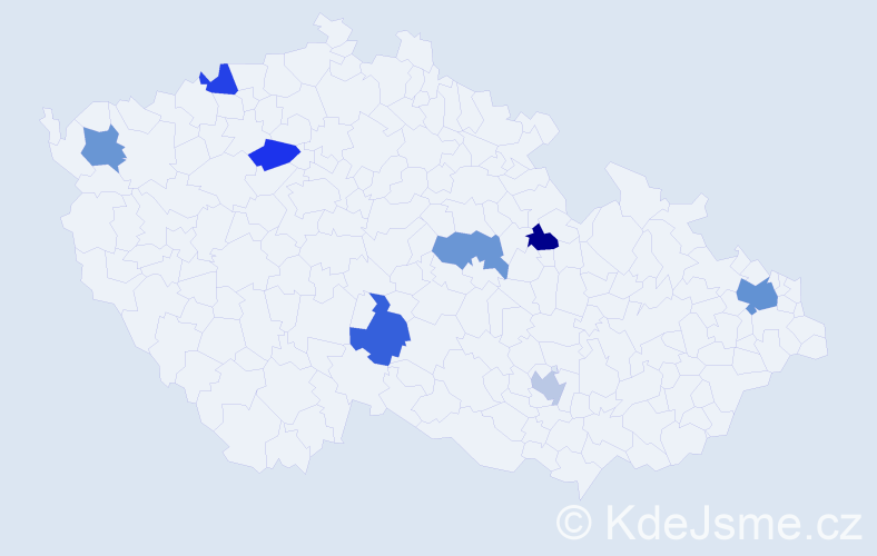 Jméno: 'Dominik Petr', počet výskytů 10 v celé ČR