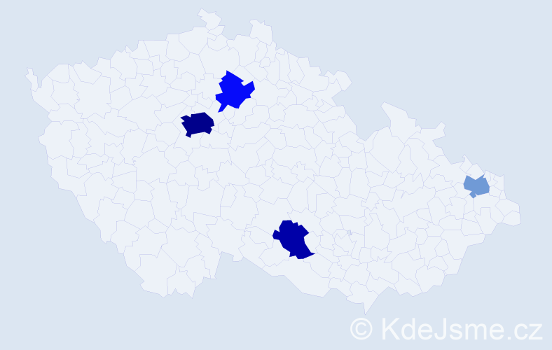Jméno: 'Yuan', počet výskytů 13 v celé ČR