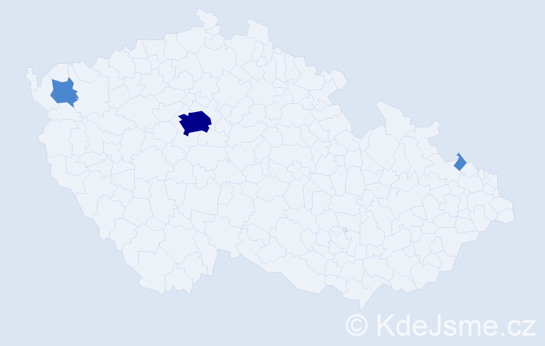 Jméno: 'Villy', počet výskytů 5 v celé ČR
