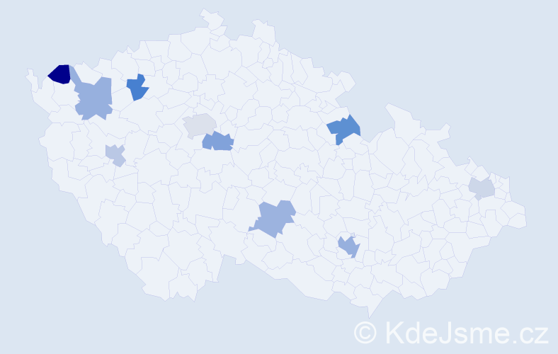 Jméno: 'Daniel John', počet výskytů 13 v celé ČR