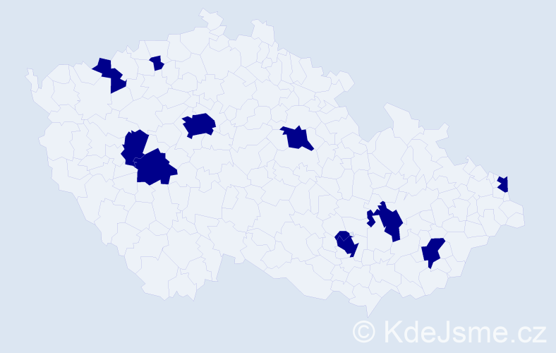 Jméno: 'Timmy', počet výskytů 11 v celé ČR