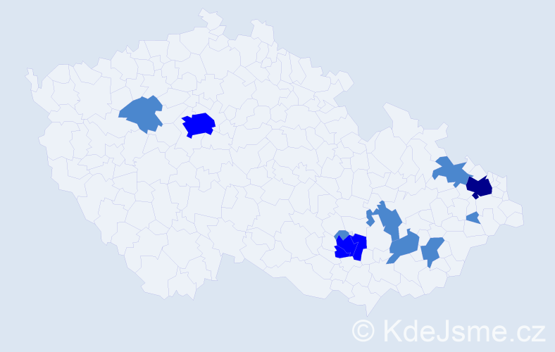 Jméno: 'Milivoj', počet výskytů 16 v celé ČR