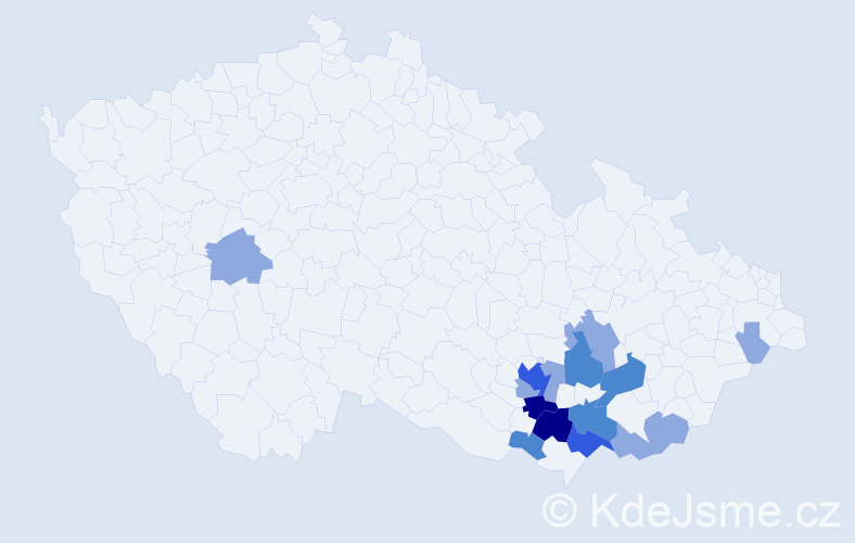 Jméno: 'Vavřín', počet výskytů 30 v celé ČR