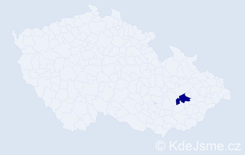 Jméno: 'Michal Ian', počet výskytů 1 v celé ČR