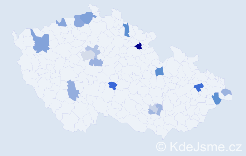 Jméno: 'Martin Jan', počet výskytů 25 v celé ČR