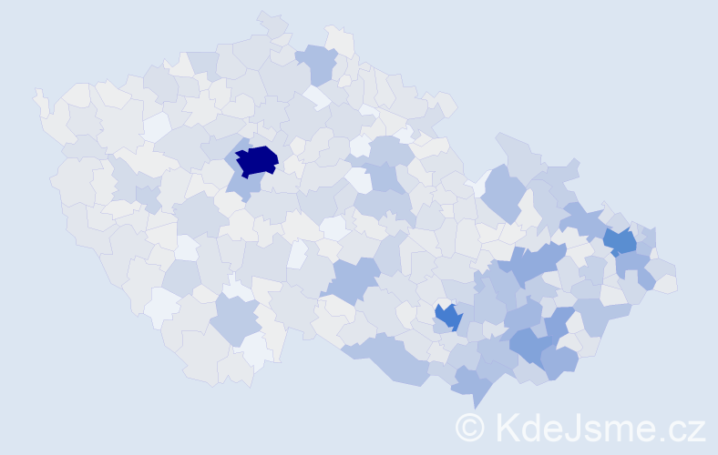 Jméno: 'Bohdana', počet výskytů 1872 v celé ČR