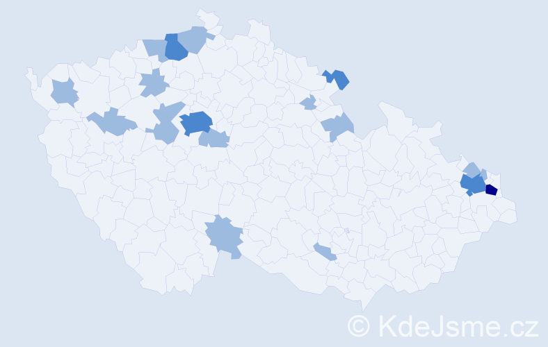 Jméno: 'Vasiľ', počet výskytů 26 v celé ČR