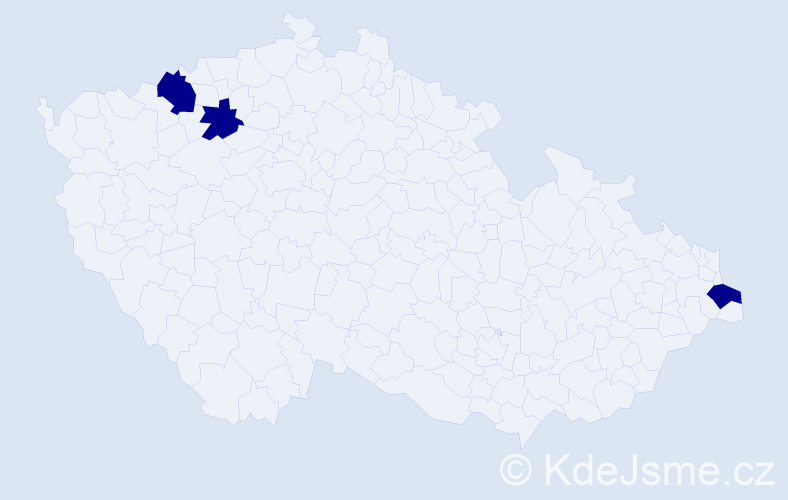 Jméno: 'Tiara', počet výskytů 3 v celé ČR