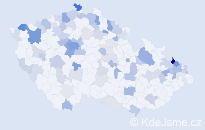 Jméno: 'Evelina', počet výskytů 216 v celé ČR