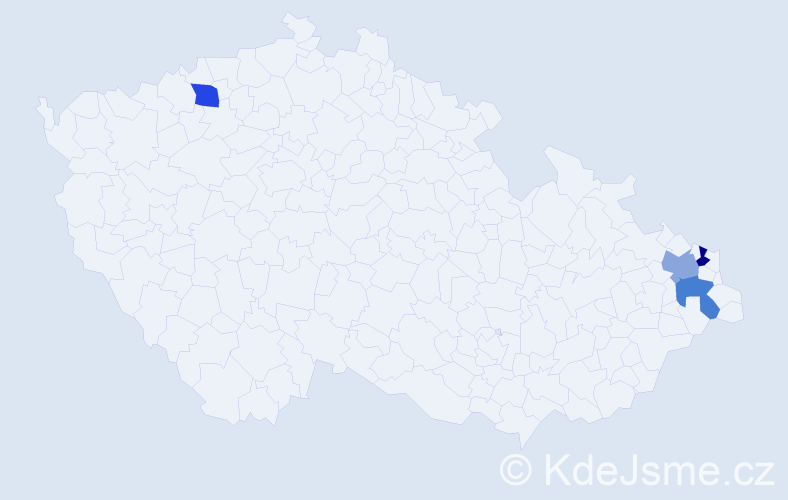 Jméno: 'Eva Mária', počet výskytů 4 v celé ČR