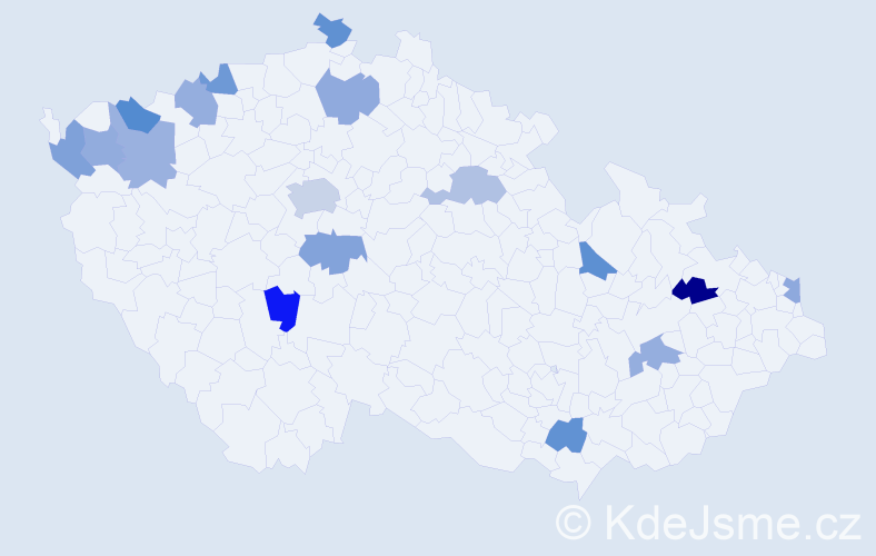 Jméno: 'Leticie', počet výskytů 20 v celé ČR