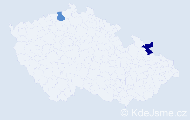 Jméno: 'Desana', počet výskytů 2 v celé ČR