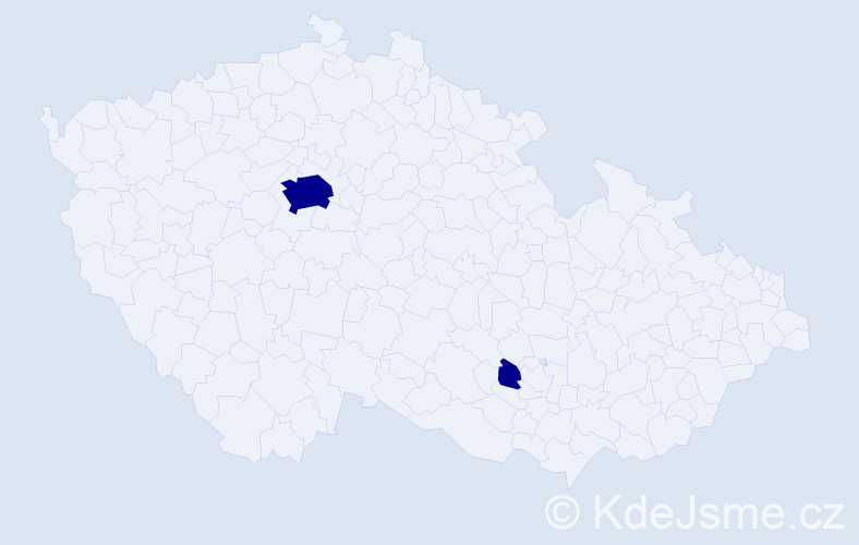 Jméno: 'Malin', počet výskytů 2 v celé ČR