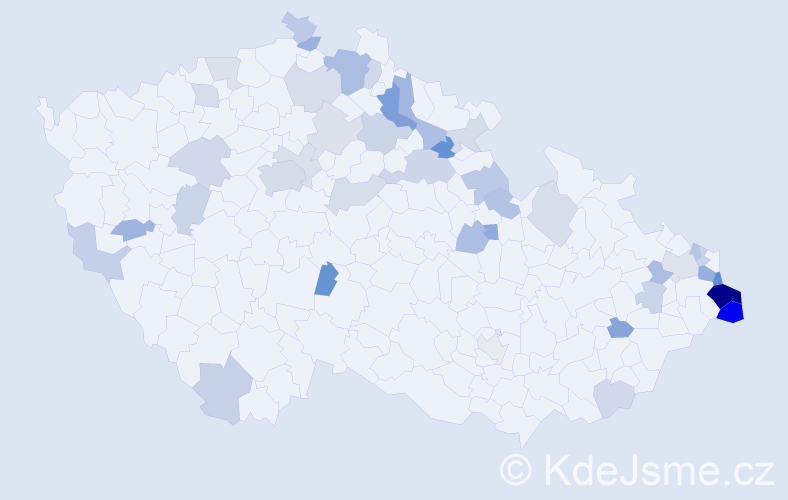 Jméno: 'Lucyna', počet výskytů 81 v celé ČR