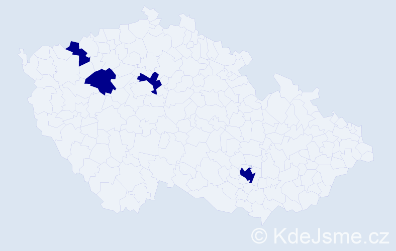Jméno: 'Aniko', počet výskytů 4 v celé ČR
