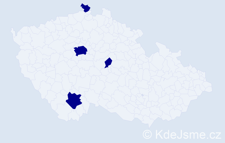 Jméno: 'Nicky', počet výskytů 4 v celé ČR