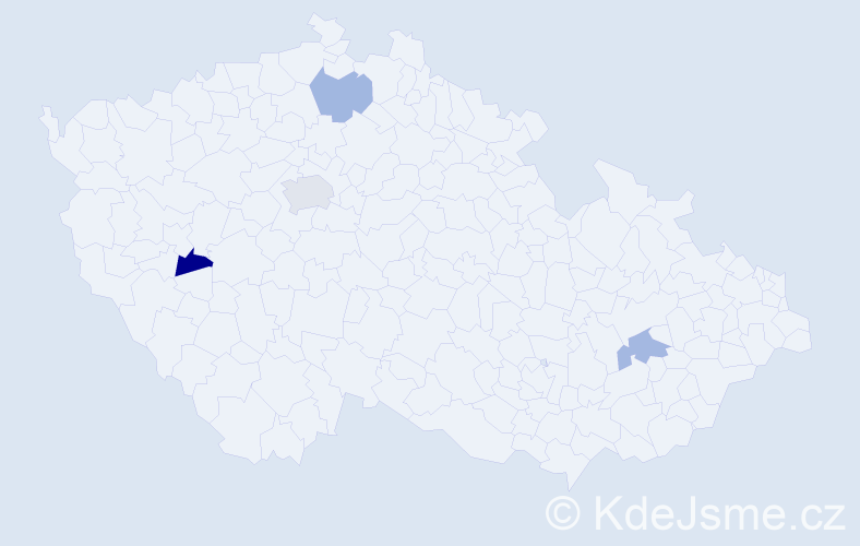 Jméno: 'Iossif', počet výskytů 5 v celé ČR