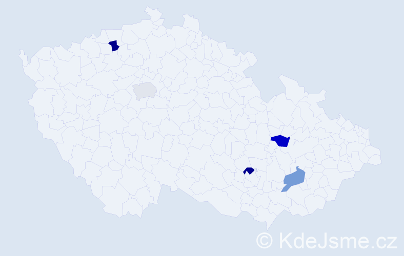 Jméno: 'Michael Miroslav', počet výskytů 5 v celé ČR