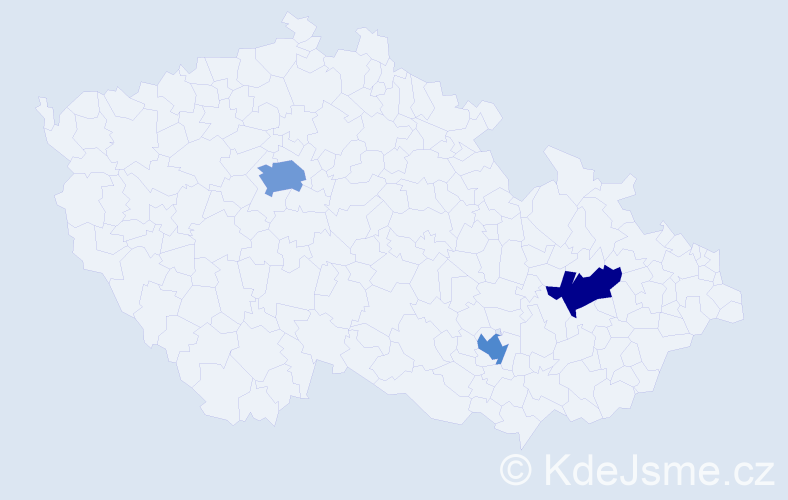 Jméno: 'Xoa', počet výskytů 4 v celé ČR