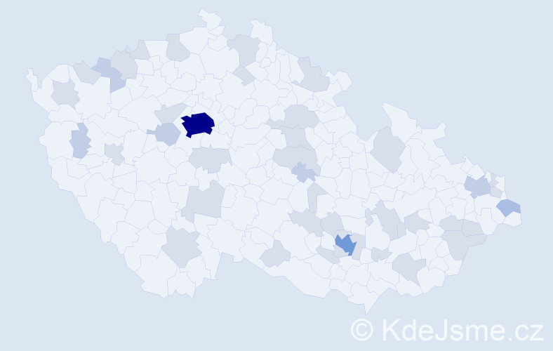 Jméno: 'Marieta', počet výskytů 74 v celé ČR