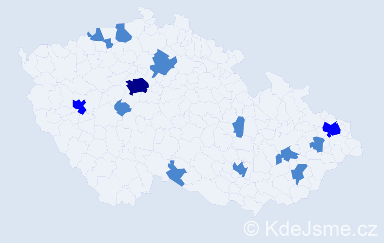 Jméno: 'Gertrúda', počet výskytů 18 v celé ČR