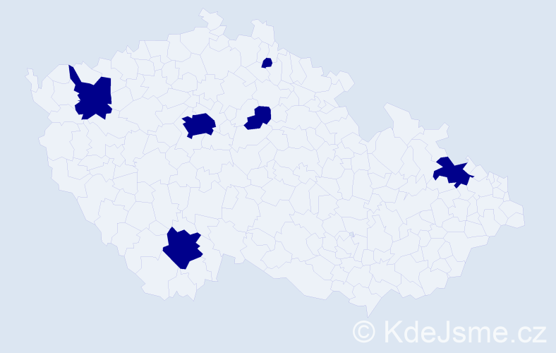 Jméno: 'Benedict', počet výskytů 6 v celé ČR
