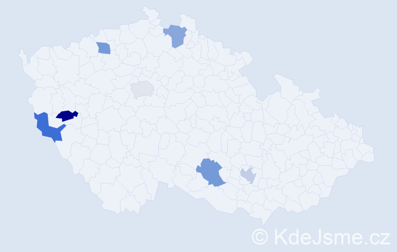 Jméno: 'Tiana', počet výskytů 7 v celé ČR