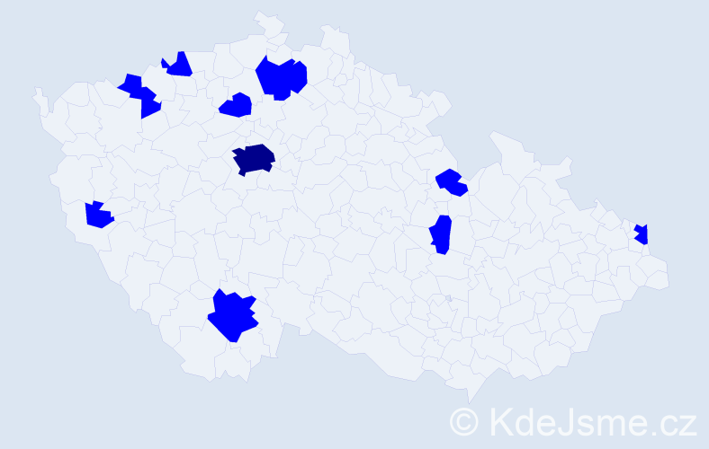 Jméno: 'Elka', počet výskytů 11 v celé ČR