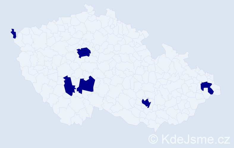 Jméno: 'Mathias Jan', počet výskytů 6 v celé ČR