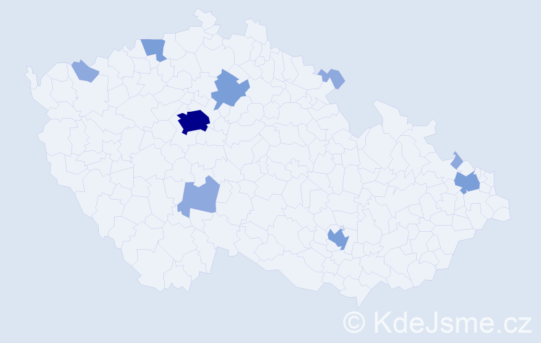 Jméno: 'Hela', počet výskytů 19 v celé ČR