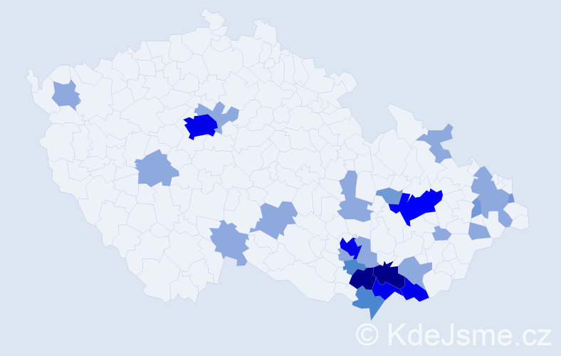 Jméno: 'Jenovéfa', počet výskytů 66 v celé ČR